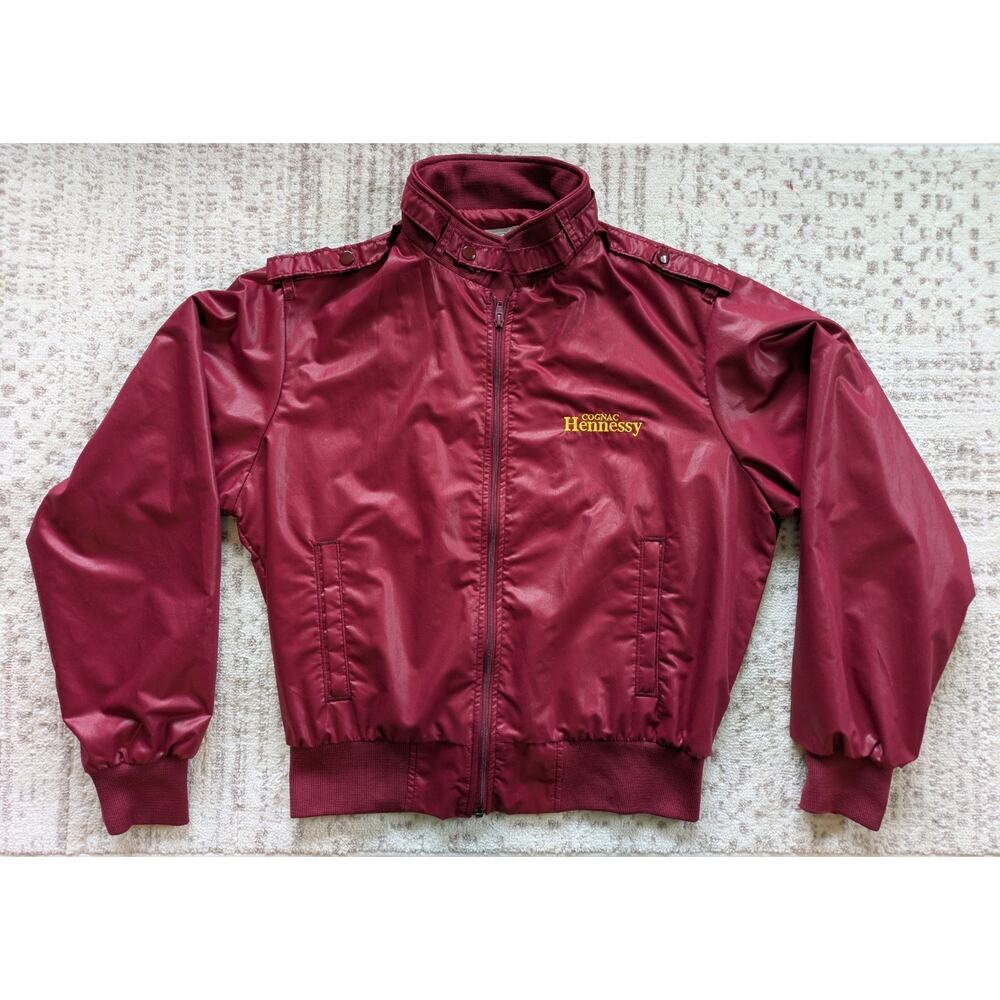 Vintage Hennessy Cognac Racer Jacket Members Only Style Red - Medium Made In USA